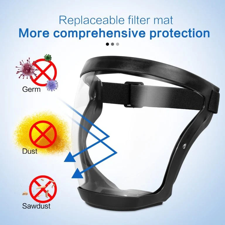 Face Shield | Anti-Fog Polycarbonate Visor & Soft Silicone Frame