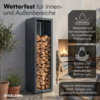 Firewood Rack | Galvanized Steel & Weather-Resistant | Adjustable Feet