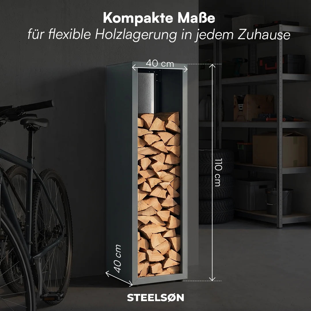 Firewood Rack | Galvanized Steel & Weather-Resistant | Adjustable Feet