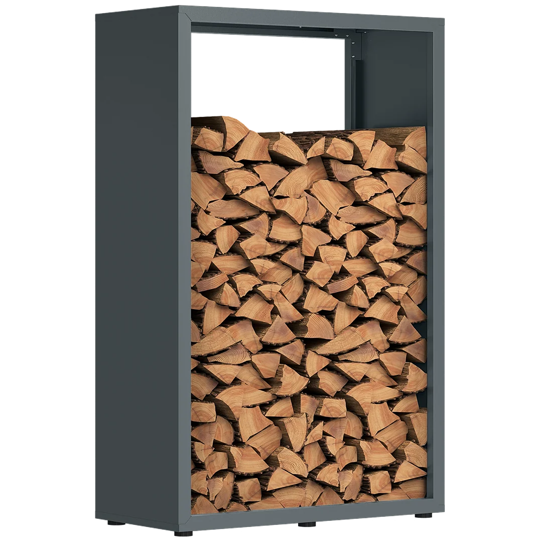 Firewood Rack | Galvanized Steel & Weather-Resistant | Adjustable Feet