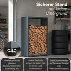 Firewood Rack | Galvanized Steel & Weather-Resistant | Adjustable Feet