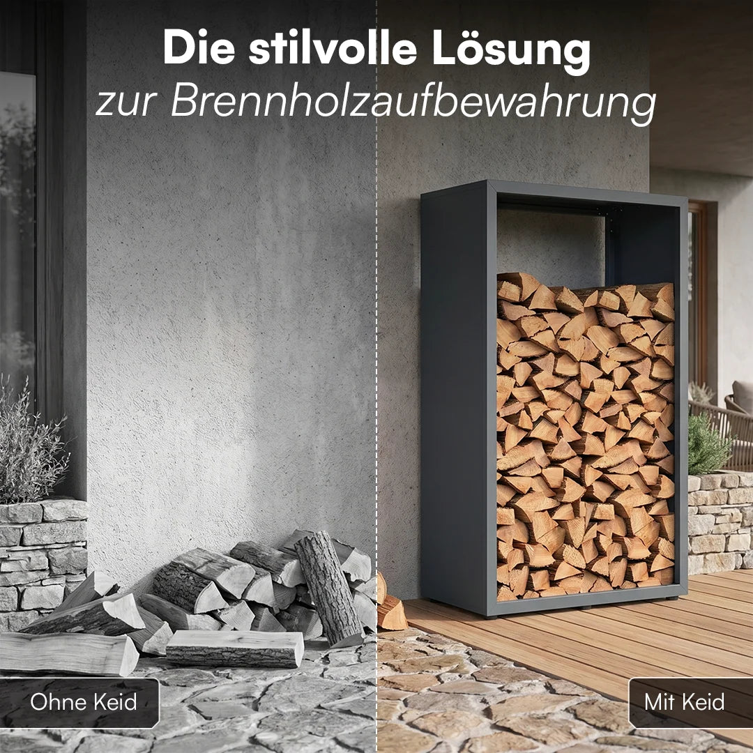 Firewood Rack | Galvanized Steel & Weather-Resistant | Adjustable Feet