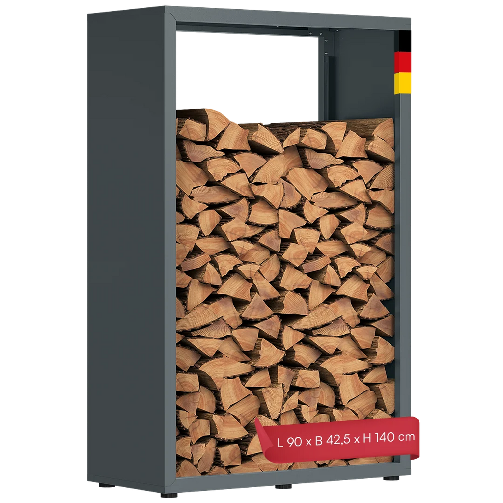 Firewood Rack | Galvanized Steel & Weather-Resistant | Adjustable Feet