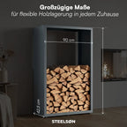 Firewood Rack | Galvanized Steel & Weather-Resistant | Adjustable Feet