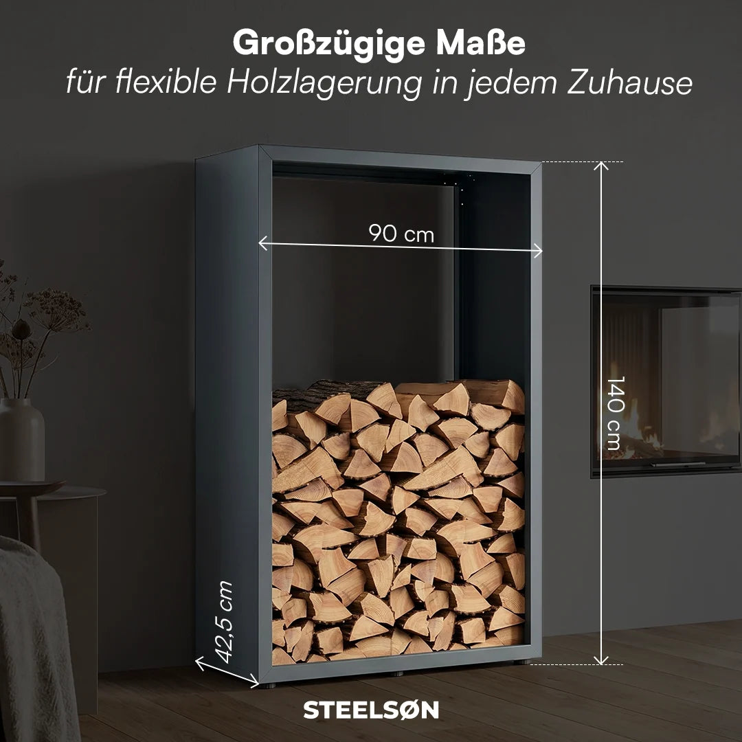 Firewood Rack | Galvanized Steel & Weather-Resistant | Adjustable Feet
