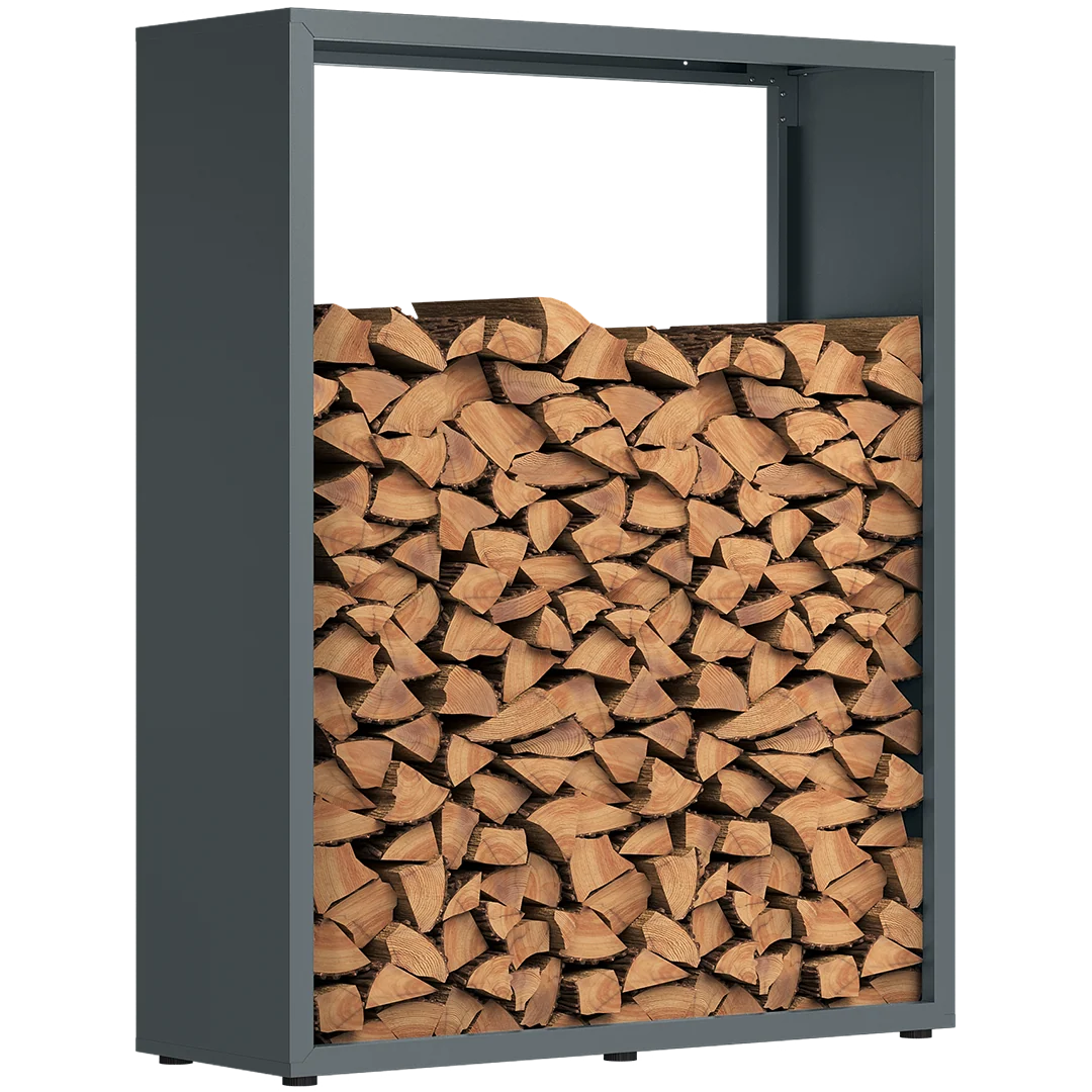 Firewood Rack | Galvanized Steel & Weather-Resistant | Adjustable Feet