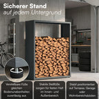 Firewood Rack | Galvanized Steel & Weather-Resistant | Adjustable Feet