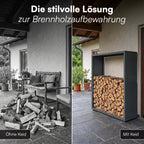 Firewood Rack | Galvanized Steel & Weather-Resistant | Adjustable Feet