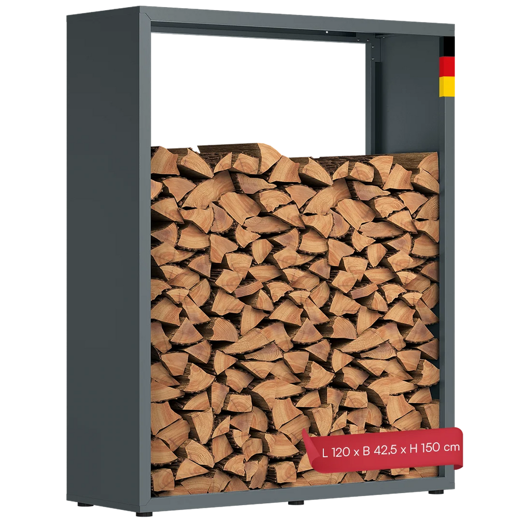 Firewood Rack | Galvanized Steel & Weather-Resistant | Adjustable Feet