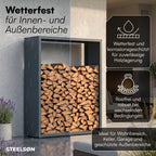 Firewood Rack | Galvanized Steel & Weather-Resistant | Adjustable Feet