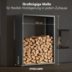 Firewood Rack | Galvanized Steel & Weather-Resistant | Adjustable Feet