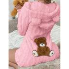 Fleece Romper | Plush Fleece Hood With Bear Ears | Front Zipper