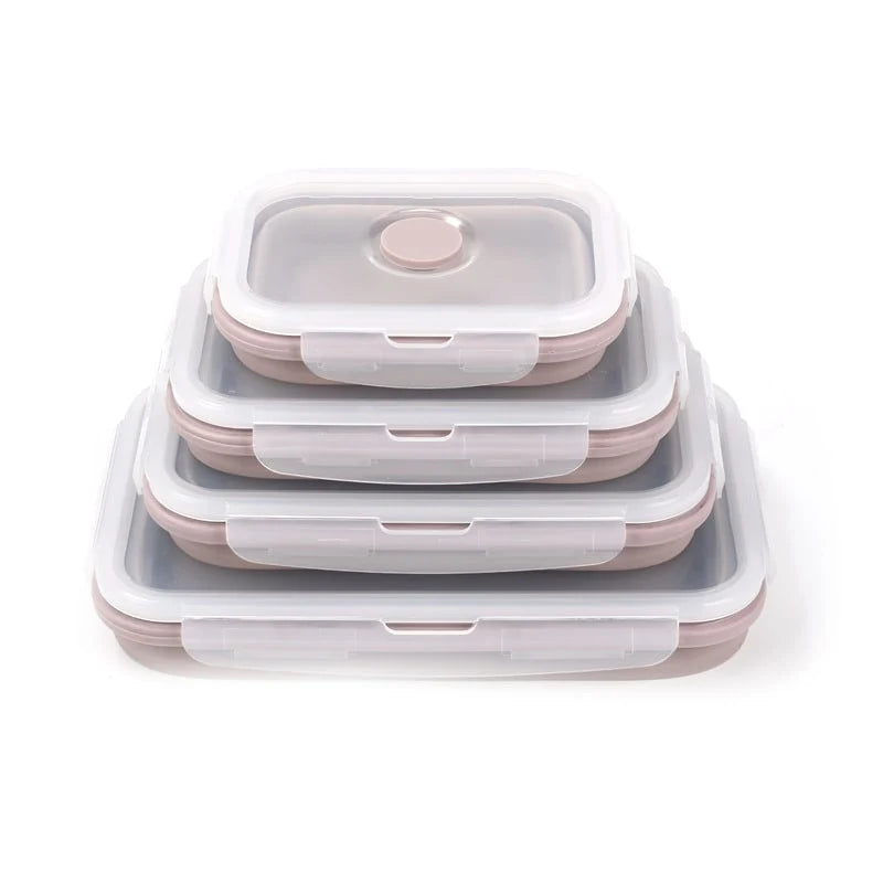 Food Storage Container | Collapsible Silicone Airtight | Microwave & Freezer Safe