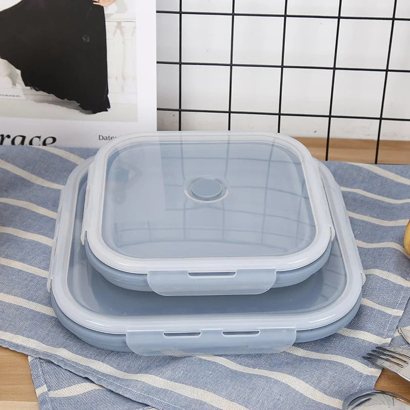 Food Storage Container | Collapsible Silicone Airtight | Microwave & Freezer Safe