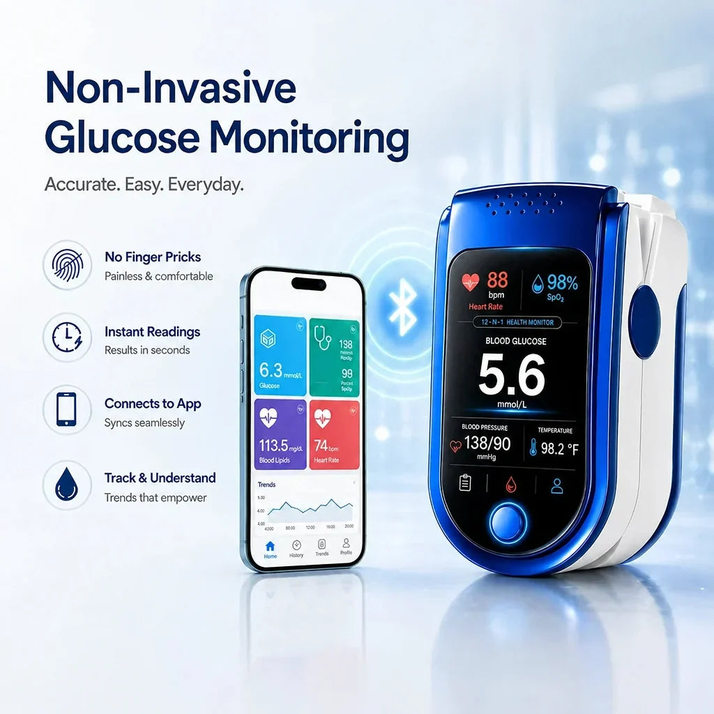Glucose Monitor | Non-Invasive & Pain-Free | Daily Health Tracking
