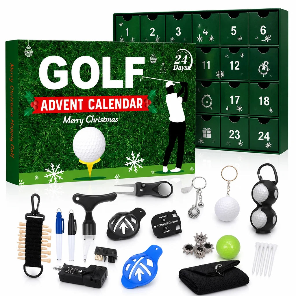 Golf Advent Calendar | Golf Accessories & Gift-Ready Box | 24 Doors