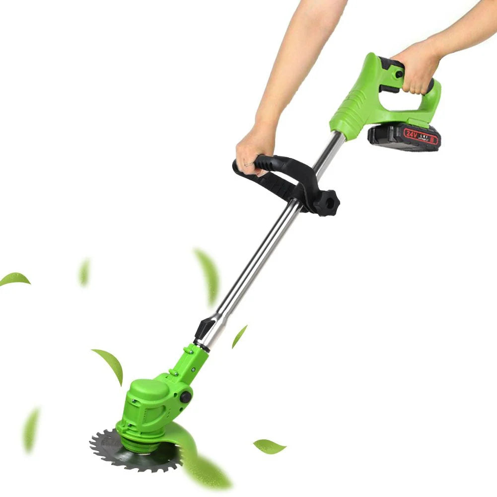 Grass Trimmer | Cordless 24V & 6-Inch Blade | Telescopic Shaft