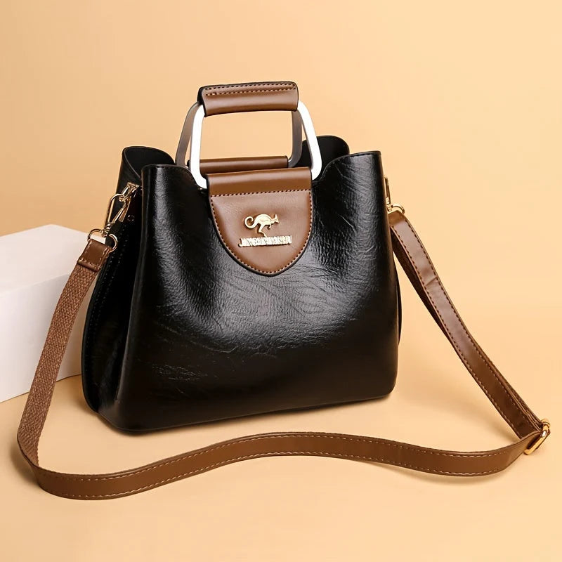 Handbag | Genuine Leather & Convertible Strap | 22 x 12 x 27 cm