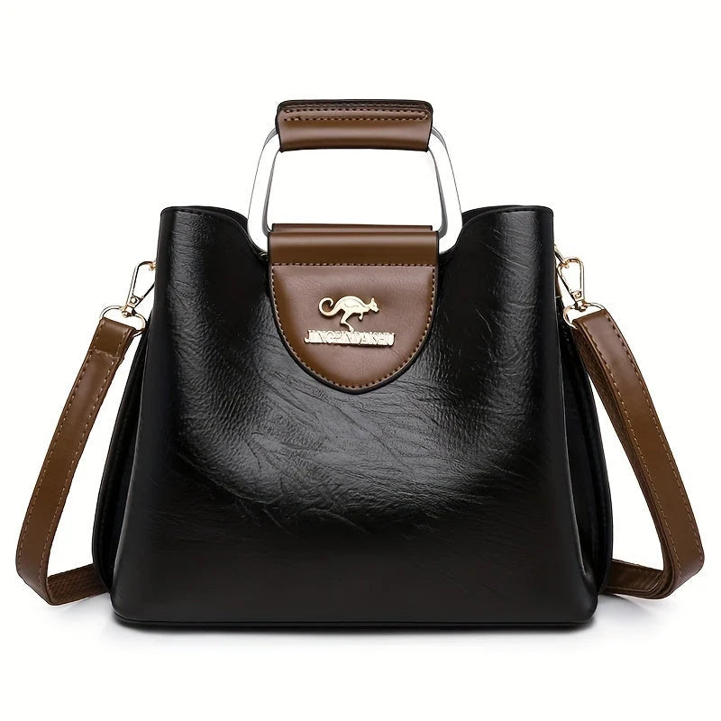 Handbag | Genuine Leather & Convertible Strap | 22 x 12 x 27 cm