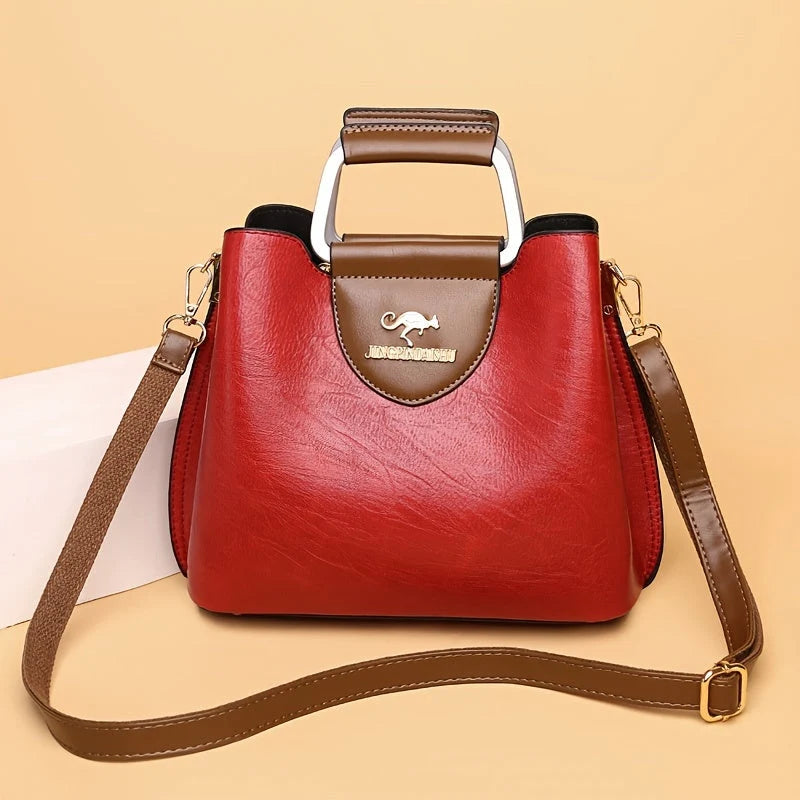 Handbag | Genuine Leather & Convertible Strap | 22 x 12 x 27 cm