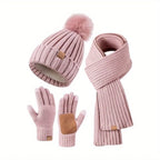 Hat, Scarf & Gloves Set | Knitted & Touchscreen-Friendly | One Size