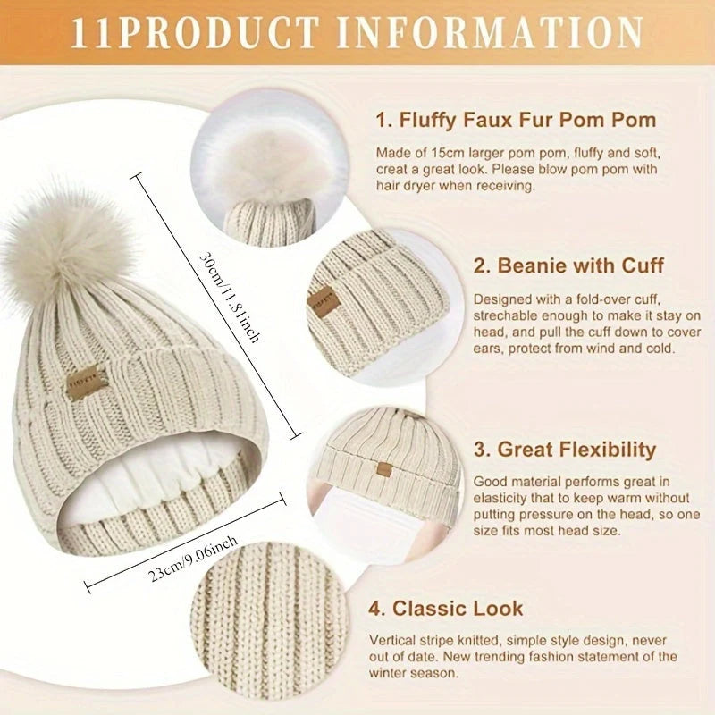 Hat, Scarf & Gloves Set | Knitted & Touchscreen-Friendly | One Size