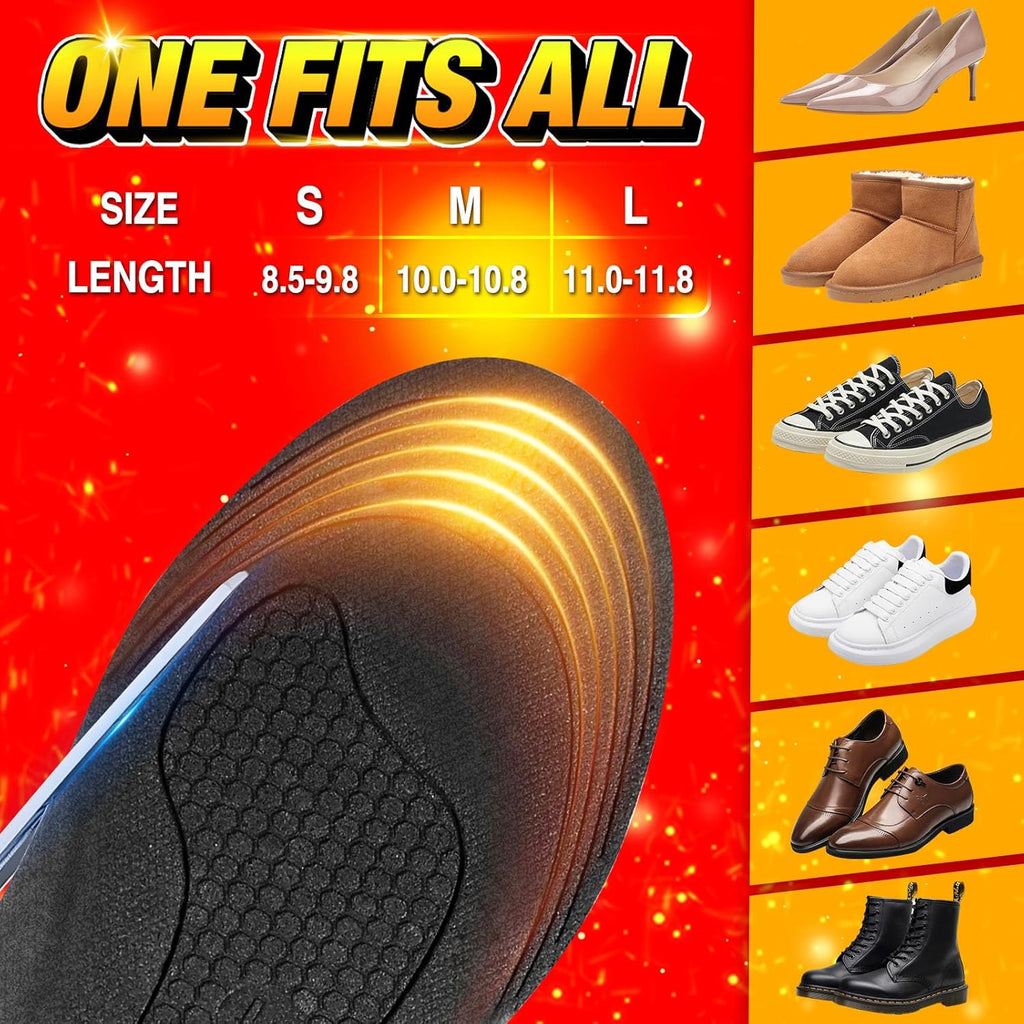 Heated Insoles | Rechargeable & Remote-Controlled | 3 Heat Settings