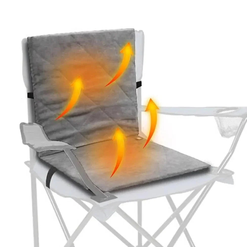 Heated Seat Cushion | USB-Powered, Three Heat Settings & Backrest | Foldable