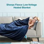 Heated Throw Blanket | Flannel & Sherpa Fleece | 6 Heat Settings