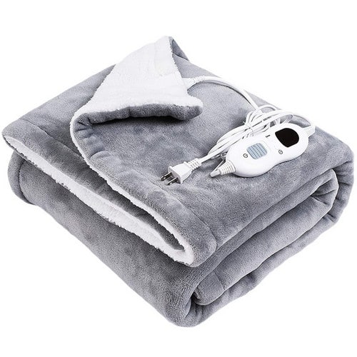 Heated Throw Blanket | Flannel & Sherpa Fleece | 6 Heat Settings