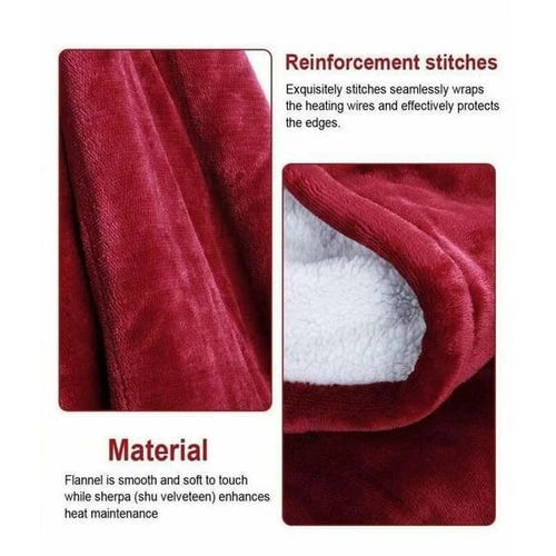 Heated Throw Blanket | Flannel & Sherpa Fleece | 6 Heat Settings