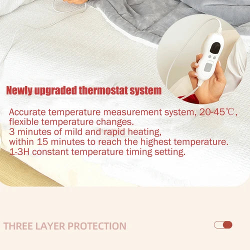 Heated Throw Blanket | Flannel & Sherpa Fleece | 6 Heat Settings