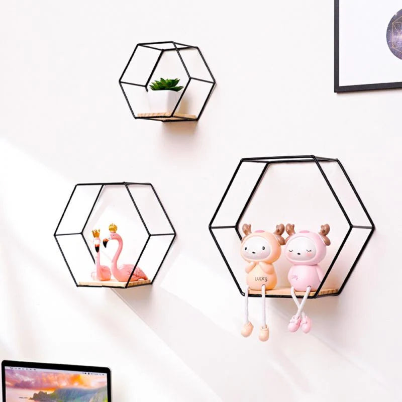 Hexagonal Wall Shelf | Modern Geometric & Easy To Mount