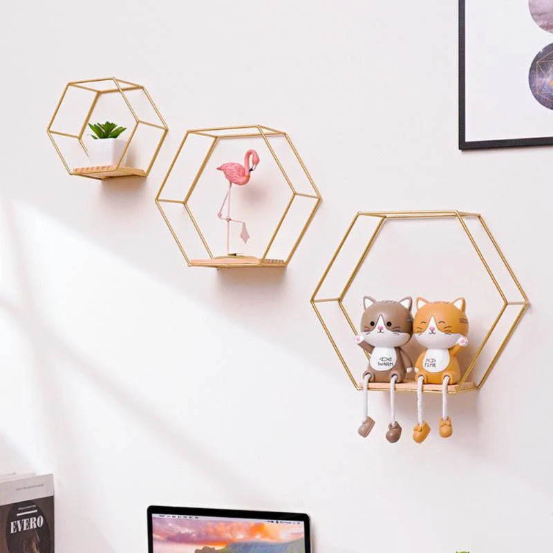 Hexagonal Wall Shelf | Modern Geometric & Easy To Mount