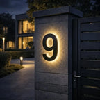 House Number Sign | LED Backlit & IP68 Waterproof | Stainless Steel & Acrylic