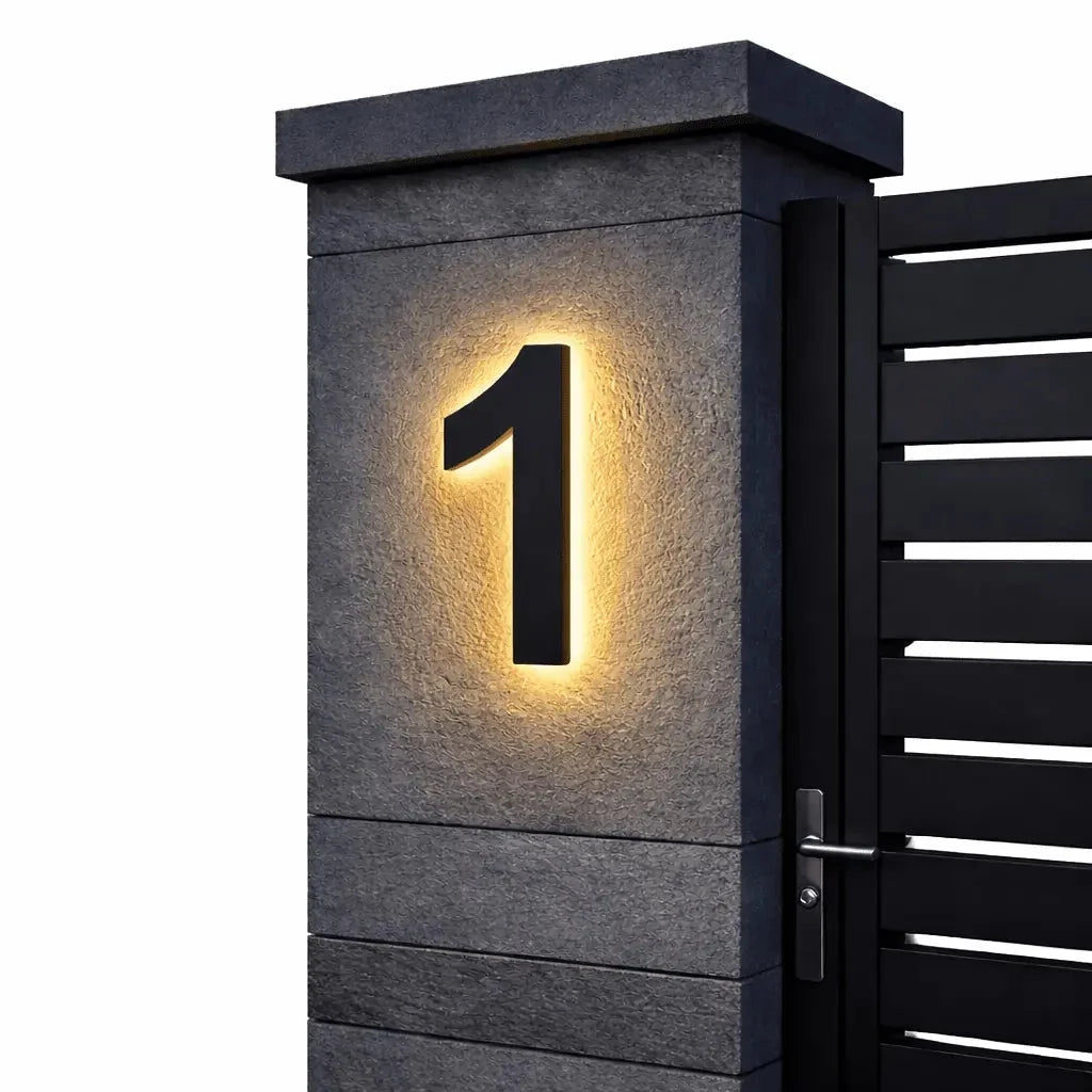 House Number Sign | LED Backlit & IP68 Waterproof | Stainless Steel & Acrylic