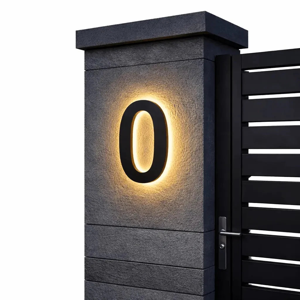 House Number Sign | LED Backlit & IP68 Waterproof | Stainless Steel & Acrylic