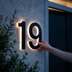House Number Sign | LED Backlit & IP68 Waterproof | Stainless Steel & Acrylic