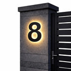 House Number Sign | LED Backlit & IP68 Waterproof | Stainless Steel & Acrylic
