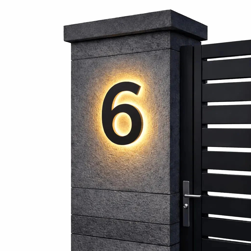 House Number Sign | LED Backlit & IP68 Waterproof | Stainless Steel & Acrylic