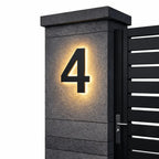 House Number Sign | LED Backlit & IP68 Waterproof | Stainless Steel & Acrylic