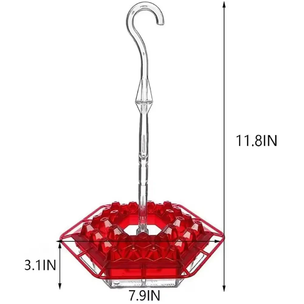 Hummingbird Feeder | Ant-Proof UV-Resistant Polycarbonate | 30 Feeding Ports