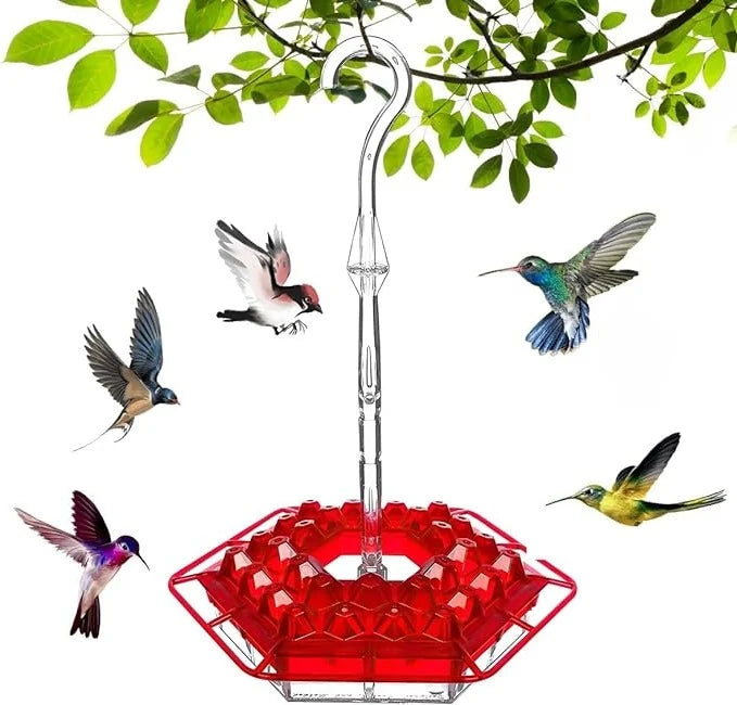 Hummingbird Feeder | Ant-Proof UV-Resistant Polycarbonate | 30 Feeding Ports