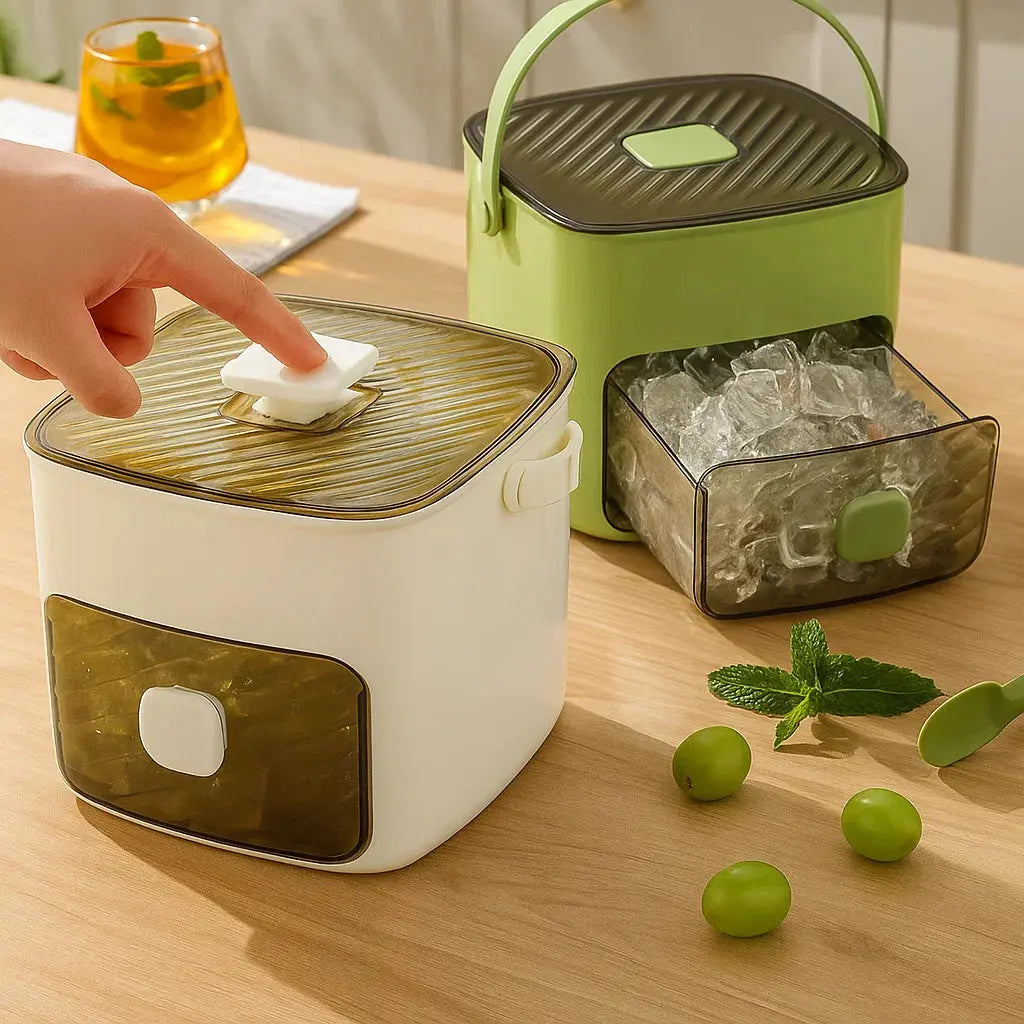 Ice Cube Tray | Push-Button Release & Hygienic Covered Compartment | 48 Cubes