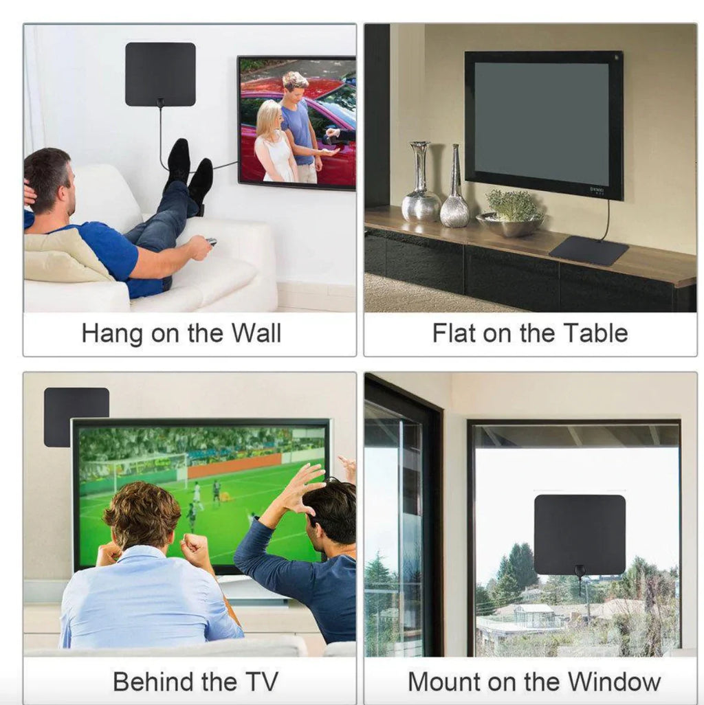 Indoor HDTV Antenna | 300-Mile Range & 37dB Amplifier | With 10ft Cable