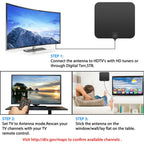 Indoor HDTV Antenna | 300-Mile Range & 37dB Amplifier | With 10ft Cable