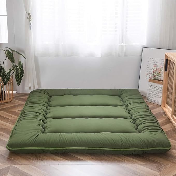 Japanese Floor Mattress | Quilted & Foldable | 3–4 Inches Thick