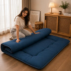 Japanese Floor Mattress | Quilted & Foldable | 3–4 Inches Thick