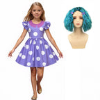 Kids Costume Dress | Polka Dot Ruffle Sleeves | Halloween & Party Outfit