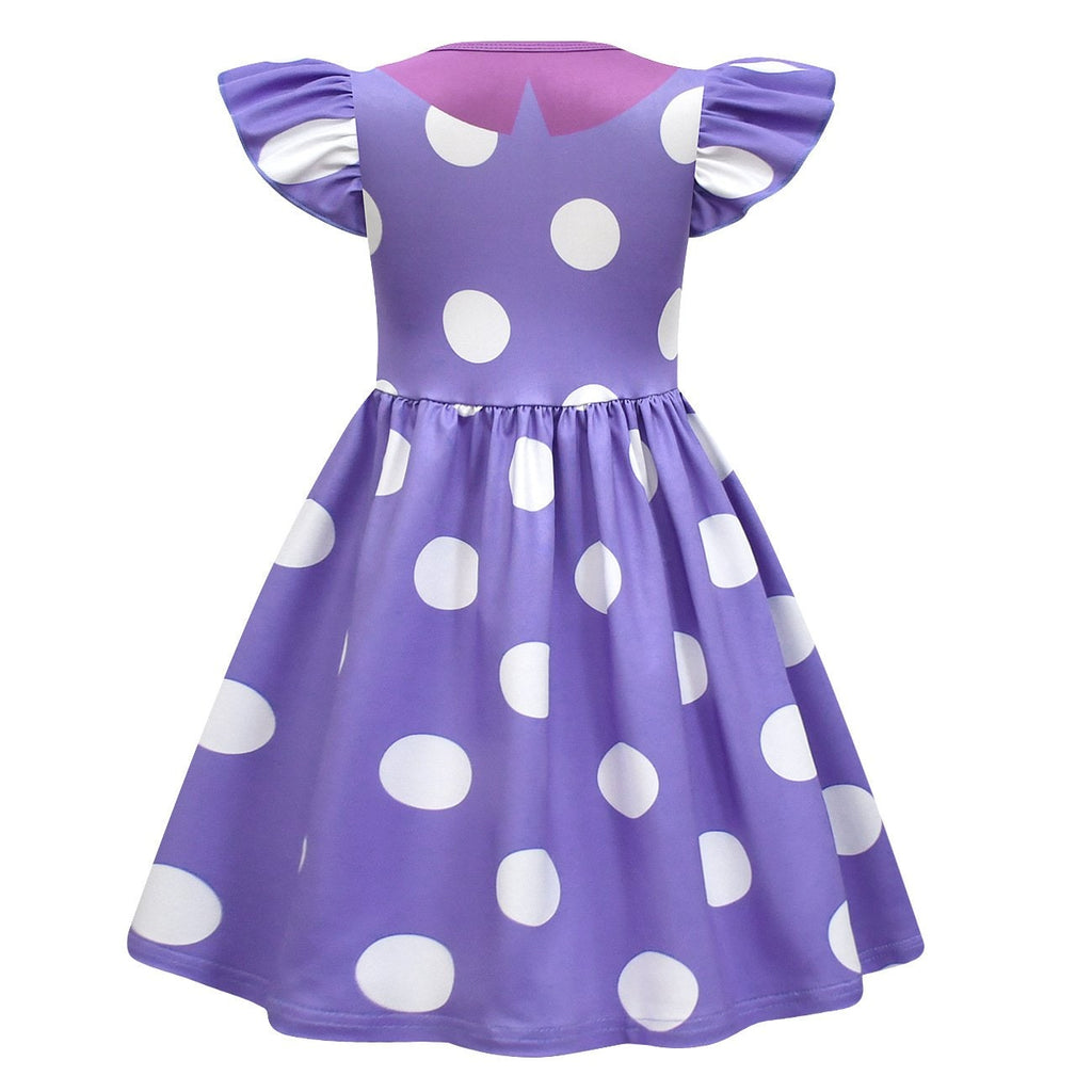 Kids Costume Dress | Polka Dot Ruffle Sleeves | Halloween & Party Outfit